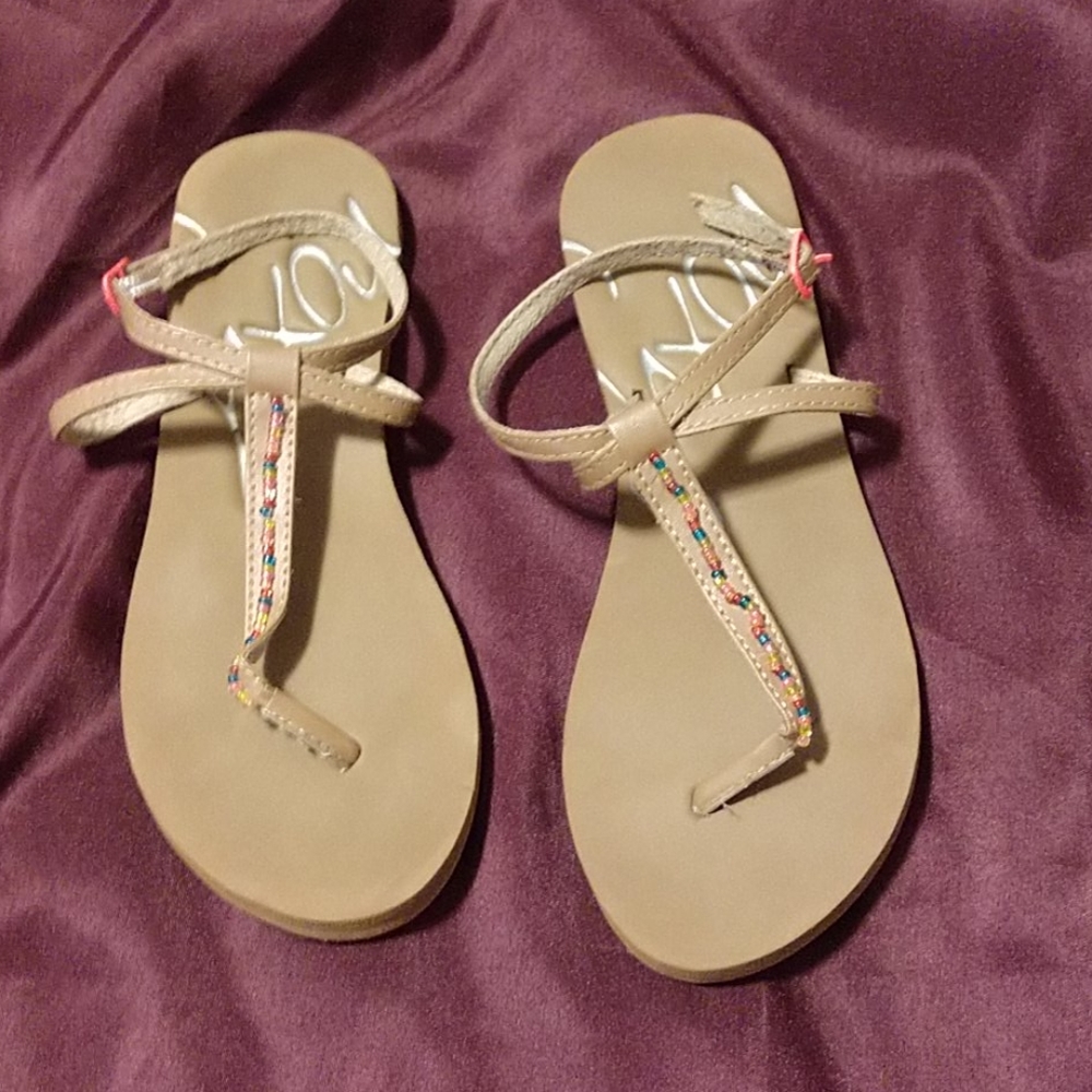 Roxy Tan Beaded (multi-color) Sandals Size 7